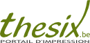 Logo Thesix - Portail d'impression en ligne écologique et économique spécialement destiné aux étudiants. Imprimez votre mémoire, tfe, rapport de stage par internet.